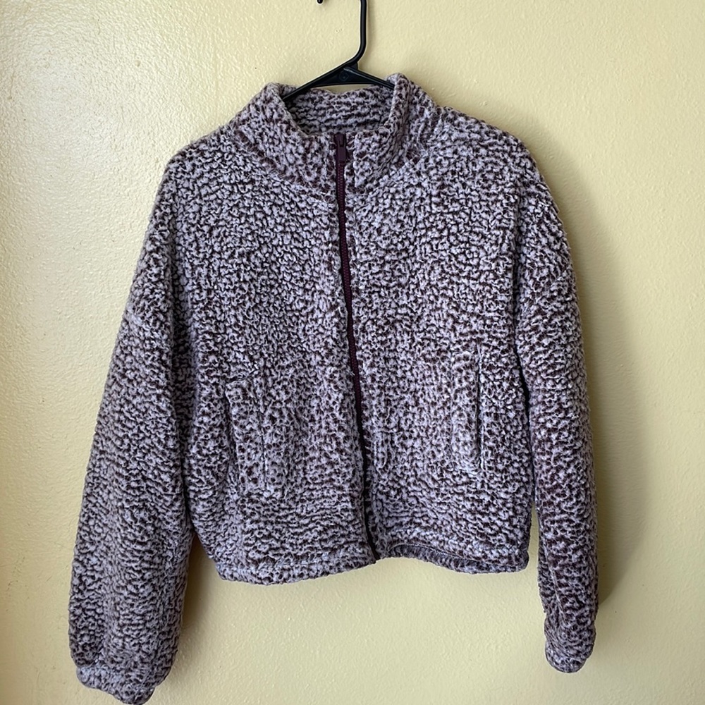 Purple Sherpa Express Polo Zip Up Size Small